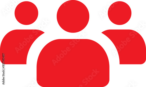 Red business team leader and user group icon vector illustration
