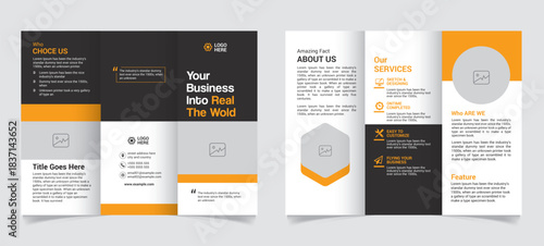 Trifold Brochure Template Design With Vector File