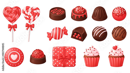 Valentine’s Day Chocolate Candies and Sweet Desserts
