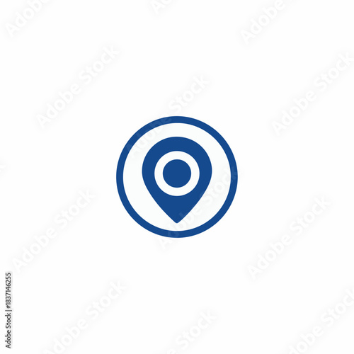 Location pin icon in blue color within circular shape, symbolizing navigation and mapping. Location pin design highlights importance for geolocation and modern connectivity.