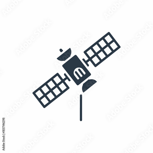 Communication satellite illustration showcasing advanced technology with solar panels, antennas, and intricate design.