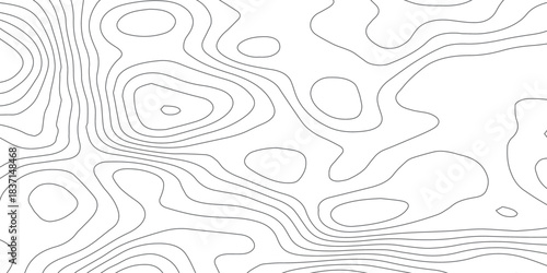  Minimal Topographic Contour Line Pattern on Transparent Background – Abstract Terrain Vector.