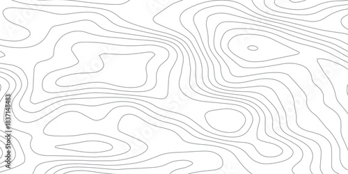  Smooth Contour Line Waves. Modern Topography Map Style Vector Background.