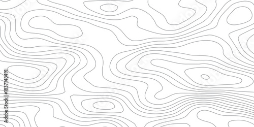  Smooth Contour Line Waves. Modern Topography Map Style Vector Background.