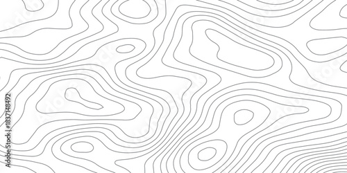  Smooth Contour Line Waves. Modern Topography Map Style Vector Background.