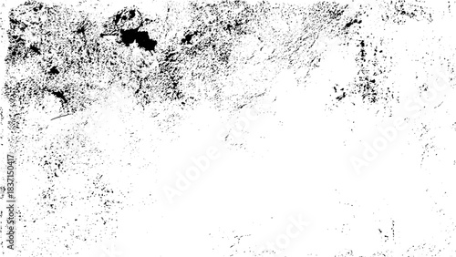 Abstract vector texture background. Black and white pattern of spots, cracks, dots, chips