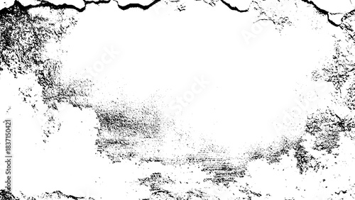 Abstract vector texture background. Black and white pattern of spots, cracks, dots, chips