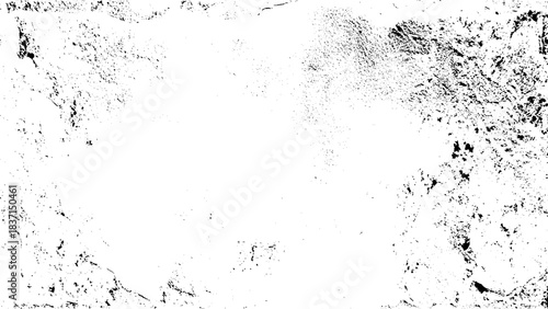 Worn down wallpaper pattern design. Broken plaster and grunge damask effect. Distressed overlay texture design. Vector illustration. 