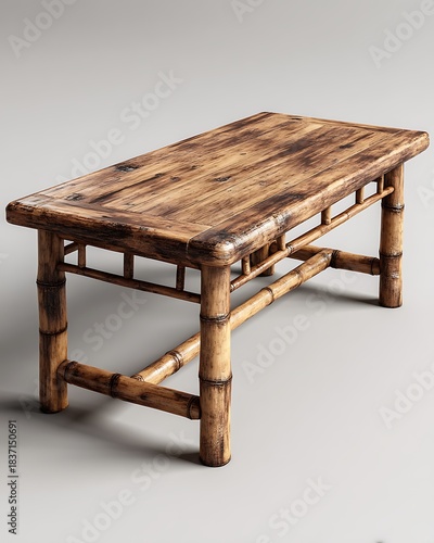 Handmade bamboo wooden table for eco friendly spaces high resolution picture