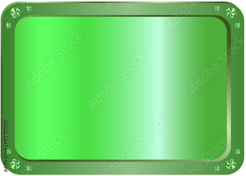 gold plate. green gradient metal.vector abstract metal in metal cell grid.transparent background