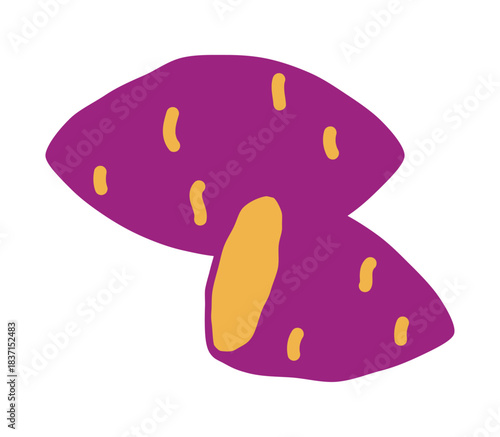 さつまいも、焼き芋のシンプルなイラスト素材