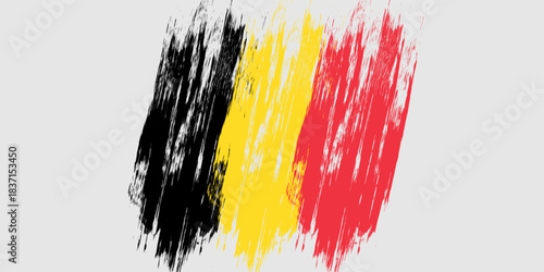 Belgium flag brush stroke design.