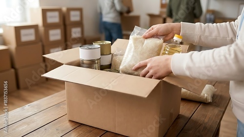 Packing Food Donations for Those in Need