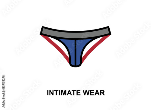 Male thongs, also known as string underwear, are a modern, sexy style of panties for men, depicted as a flat vector illustration on a white background