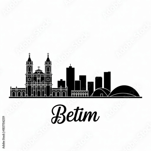 Betim, Minas Gerais Skyline Silhouette — Industrial Landmarks and Regional Icons Vector Illustration