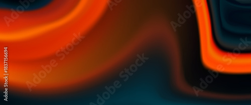 Vibrant abstract vector background with flowing teal waves and bold orange-red streaks, creating dynamic contrast and modern fluid motion.