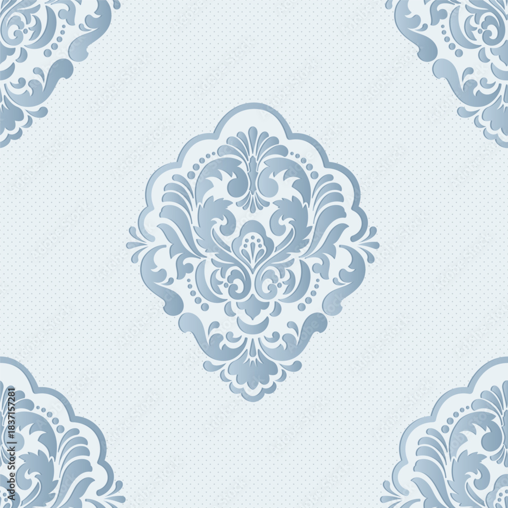 Fototapeta premium Damask modern seamless pattern element. Vintage classical old fashioned damask ornament, seamless texture for wallpapers, textile.
