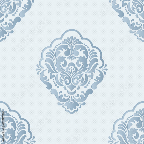 Damask modern seamless pattern element. Vintage classical old fashioned damask ornament, seamless texture for wallpapers, textile.