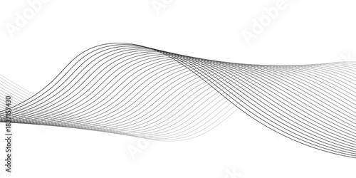 Abstract white and grey lines for website, banner and brochure, Curve flow motion illustration, wave line background.