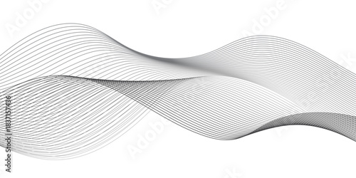 Abstract white and grey lines for website, banner and brochure, Curve flow motion illustration, wave line background.