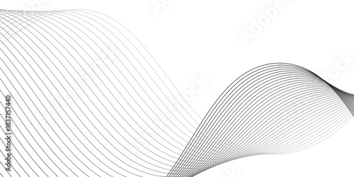 Abstract white and grey lines for website, banner and brochure, Curve flow motion illustration, wave line background.