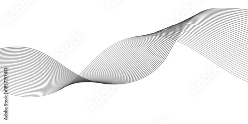 Abstract white and grey lines for website, banner and brochure, Curve flow motion illustration, wave line background.