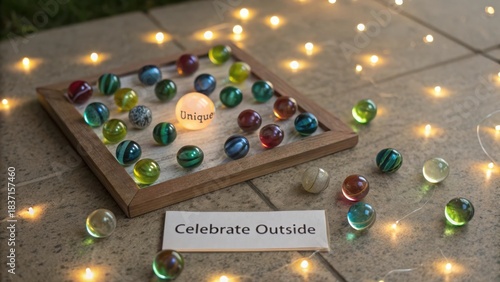 Glow In Unique Marble Display