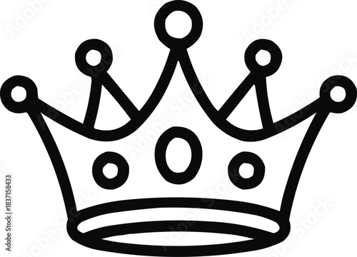 Minimal Royal Crown Outline Icon Elegant Monarchy Symbol
