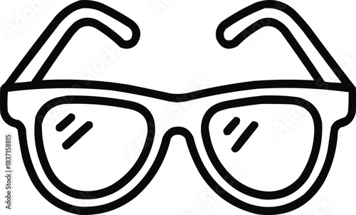 Minimal Sunglasses Outline Icon Fashion and Summer Accessory