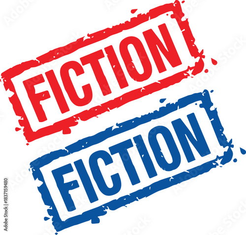 fiction grunge stamp text vector