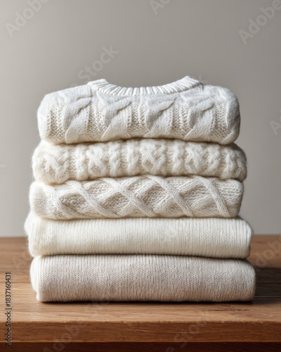 Trendy Cloud Dancer 2026 Cozy Knitted Sweater Stack