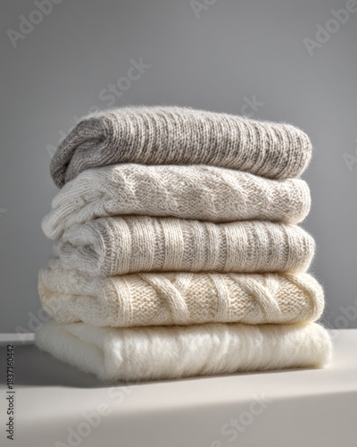 Trendy Cloud Dancer 2026 Cozy Knitted Sweater Stack