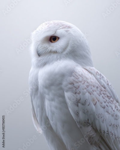 Trendy Cloud Dancer 2026 White Owl Portrait