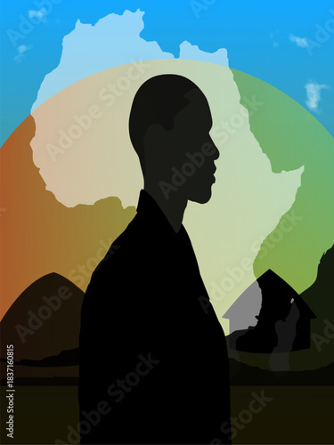 A powerful silhouette illustration of Black people sharing love and unity, to remember and celebrate culture, heritage, and strength during Black History Month.
