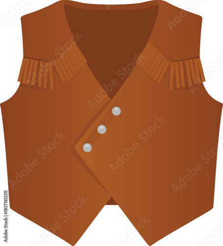 Brown cowboy vest. vector illustration