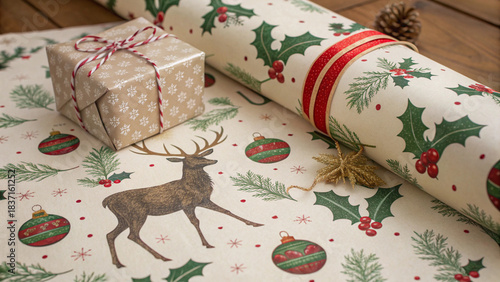 christmas card with deer