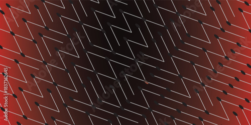 Labyrinth illustration isolated on black with mesh red color background