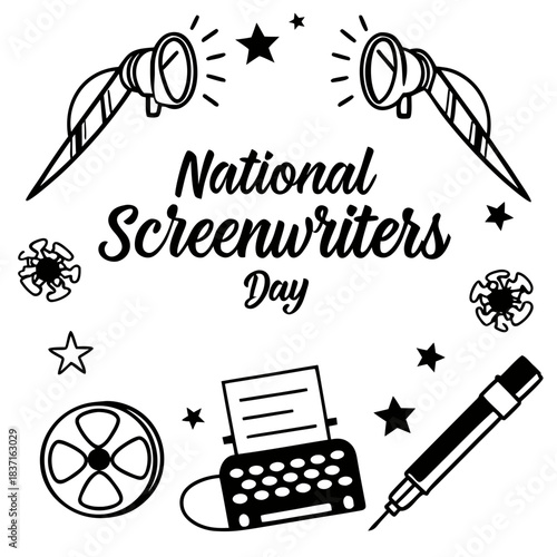 NATIONAL SCREENWRITERS DAY vector illustration 