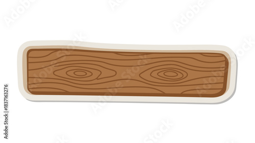 Rectangular Wooden Sign With White Border and Wood Grain Texture Against Black Background With No Objects Or People Present