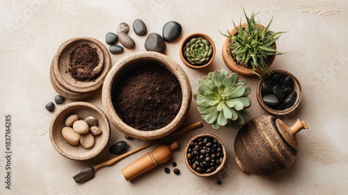 Wallpaper Mural Natural gardening supplies arrangement Torontodigital.ca