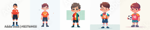 Vector Illustration of Cute and Handsome Boy Wearing Sportswear