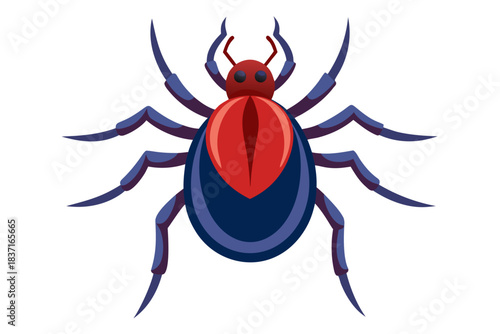 High-quality illustration of a tick insect with realistic detail and color. This vector graphic shows the tick’s body structure, legs, and texture, perfect for educational, scientific, and medical pur