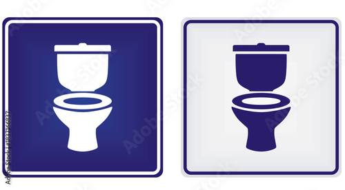 Toilette sign with letters WC. vector