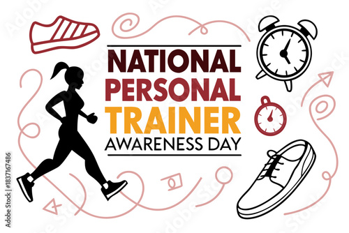 NATIONAL PERSONAL TRAINER AWARENESS DAY vector illustration isolated on white background