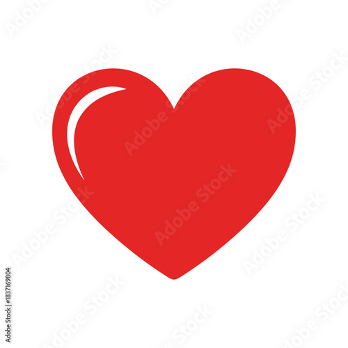 A simple red heart symbol with a white highlight.