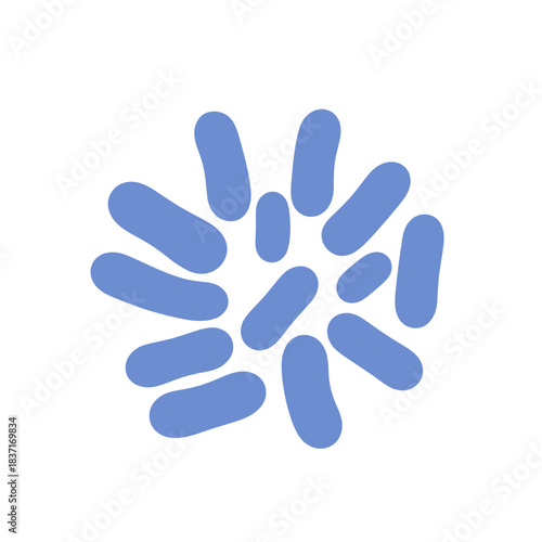 Blue Bacteria Cells Vector Illustration