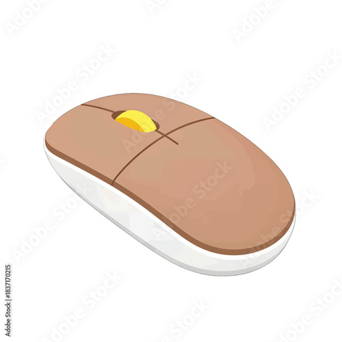 Brown Computer Mouse Illustration