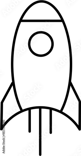 Rocket Ship Outline Images, Rocket drawing outline vector images & illustrations- Minimal Rocket Illustration
A clean and modern rocket icon representing startup launch, business growth, development.