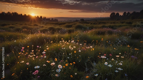 sunset in the mountains