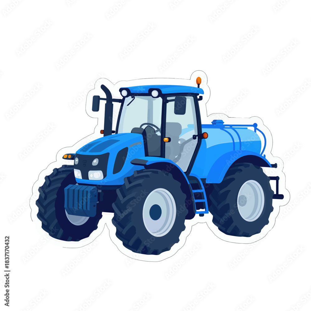 Obraz premium Blue Tractor Vector Illustration